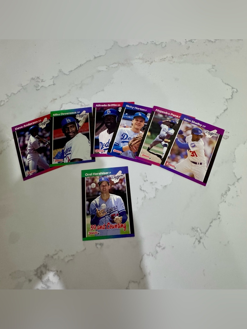 Baseball Trading Cards. Los Angeles Dodgers Baseball Cards  Donruss 89. Lot of 7